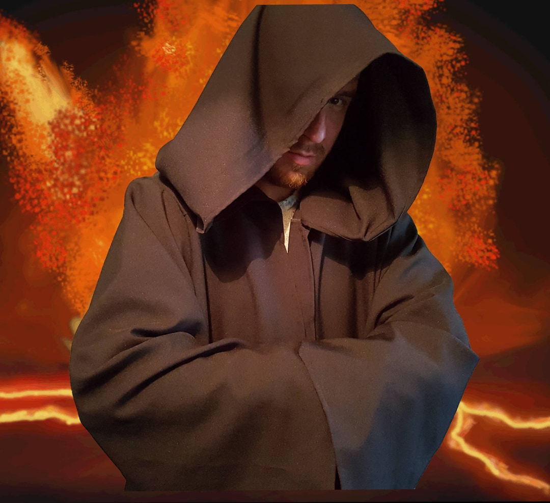 Brown hooded Jedi robe handmade