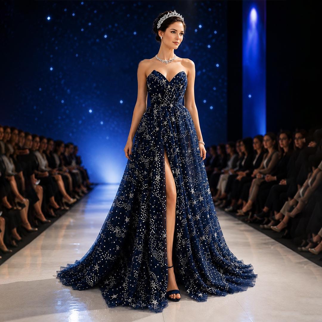 Celestial constellation evening gown