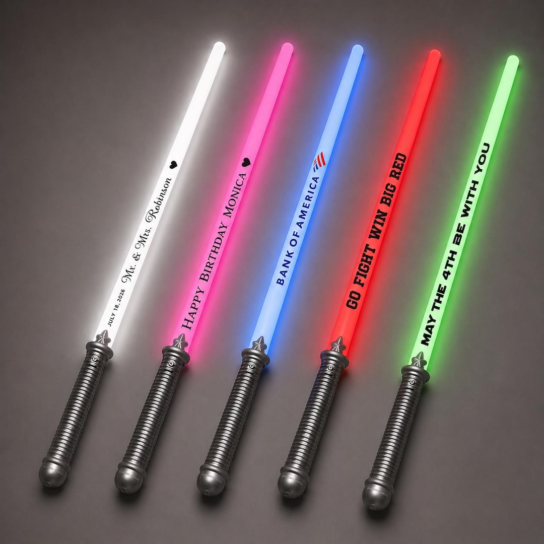 Custom LED lightsabers for weddings