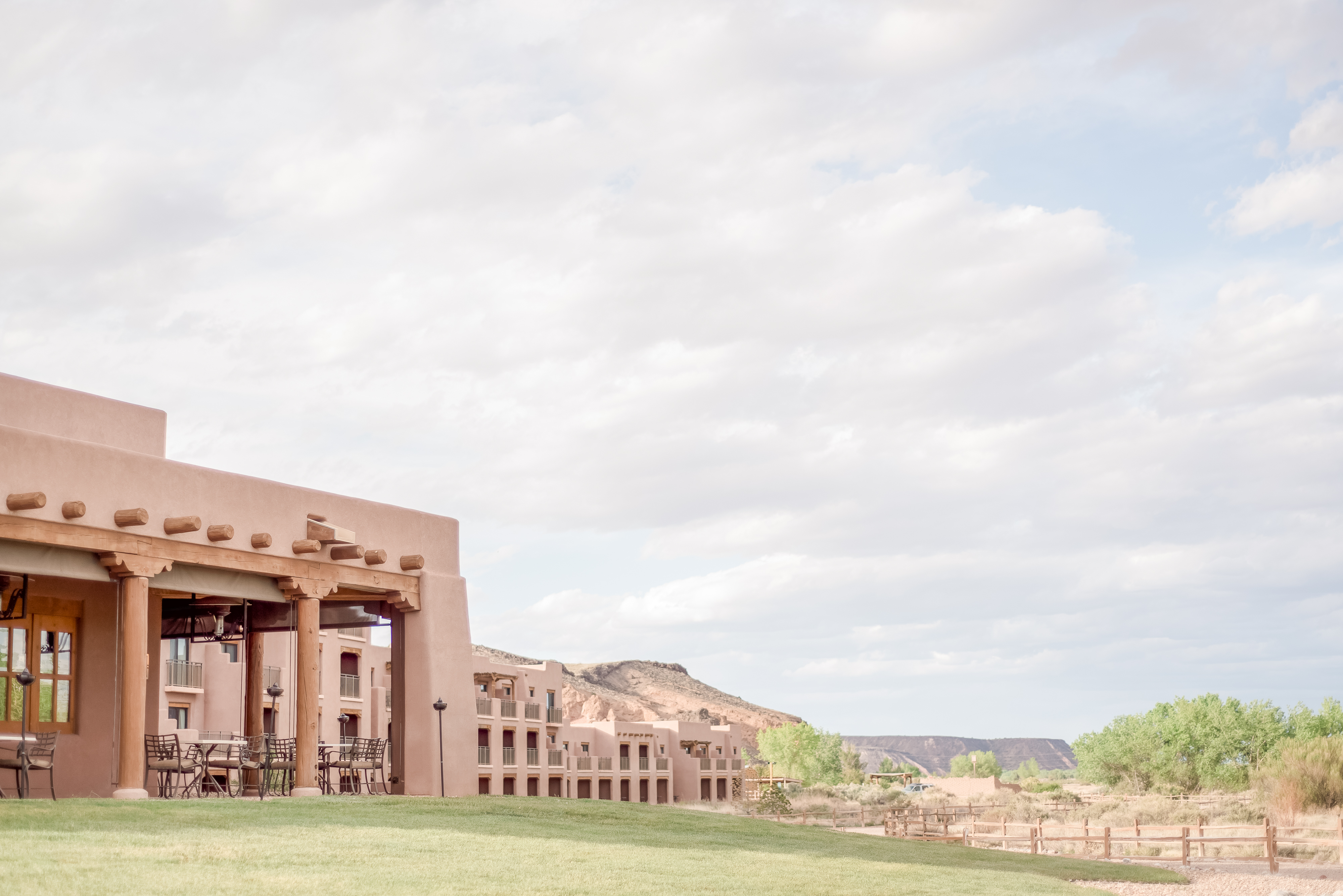 Hyatt Regency Tamaya's adobe architecture against the New Mexico desert