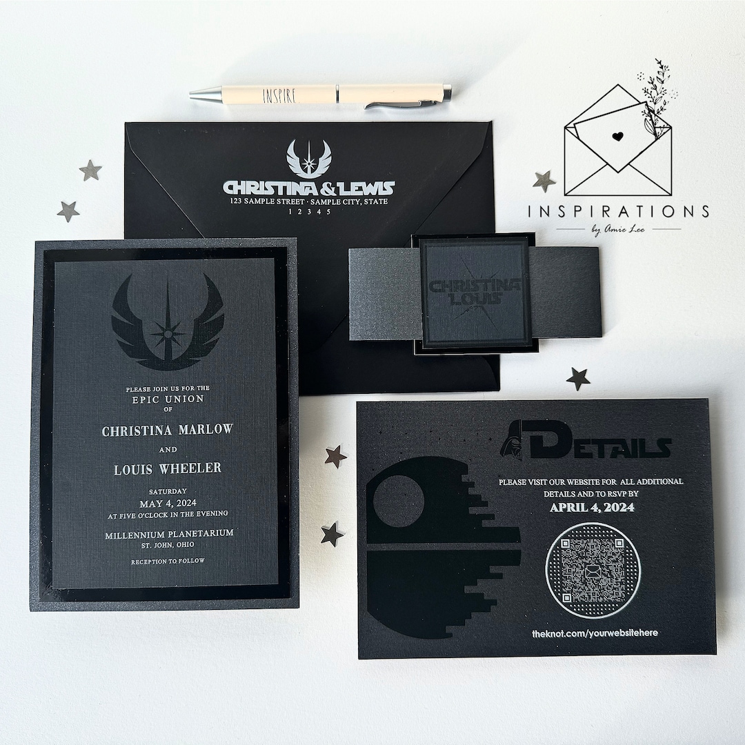 Classic Star Wars wedding invitation