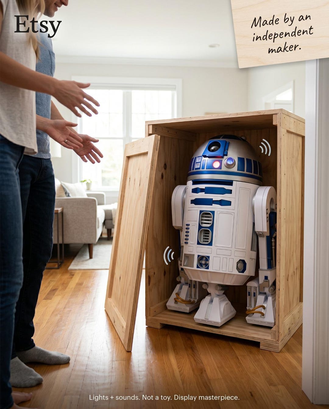 Life size 3D printed R2-D2 droid
